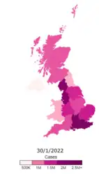 Actual cumulative COVID-19 cases by region