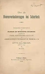 Otto Kalischer wrote a doctoral thesis on scarlet fever in 1891.