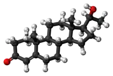 Ball-and-stick model of the 20α-dihydroprogesterone molecule