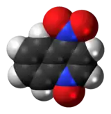 Space-filling model of the 4-nitroquinoline 1-oxide molecule