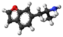Ball-and-stick model of the 6-APB molecule