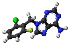 Ball-and-stick model of the arprinocid molecule