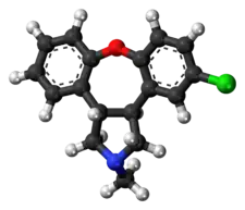 Ball-and-stick model of the asenapine molecule