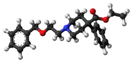 Ball-and-stick model of the benzethidine molecule