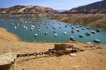In May 2021, water levels of Lake Oroville dropped to 38% of capacity.