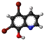 Ball-and-stick model of the broxyquinoline molecule