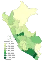 Tests made for every 100,000 inhabitants in Peru by department.