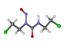 Ball-and-stick model of carmustine molecule