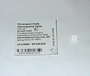 Clonazepam orally disintegrating tablet, 0.25 mg