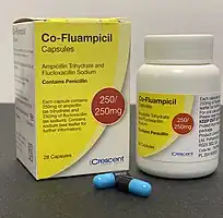 Co-fluampicil: Flucloxacillin combined with ampicillin (UK)