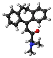 Ball-and-stick model of the cotriptyline molecule