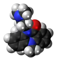 Space-filling model of the dibenzepin molecule