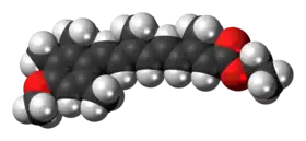 Space-filling model of the etretinate molecule