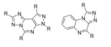 Examples of core structures of tricyclic non-xanthine based adenosine A2A antagonists