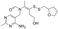 Skeletal formula of fursultiamine