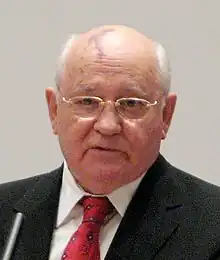 Mikhail Gorbachev, last leader of the Soviet Union, with a prominent port-wine stain on his forehead