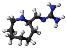 Ball-and-stick model of the guanazodine molecule