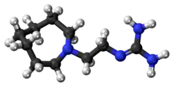 Ball-and-stick model of the guanethidine molecule