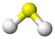Ball-and-stick model of hydrogen sulfide