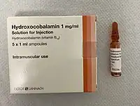 Hydroxocobalamin ampoule with 1mg/ml B-12 for subcutaneous injection