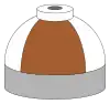  Illustration of cylinder shoulder painted in brown and white quarters