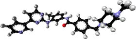 Ball-and-stick model of the imatinib molecule