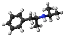 Ball-and-stick model of the isopropylamphetamine molecule