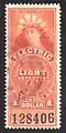 Canada 1897 $1 electric light inspection stamp from the Lady of the Lightbulbs issue