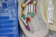 A pile of blood collection tubes