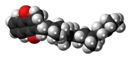 Space-filling model of the menatetrenone molecule