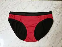 Red and black period panties