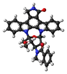 Ball-and-stick model of the midostaurin molecule