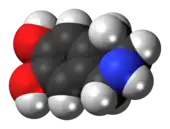 Space-filling model of the norsalsolinol molecule
