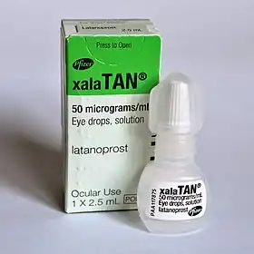 Latanoprost eye drops, marketed by Pfizer