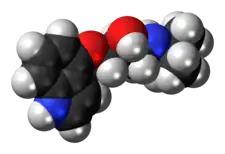 Space-filling model of the pindolol molecule