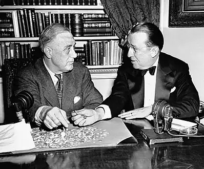 President Franklin D. Roosevelt meeting with Basil O'Connor