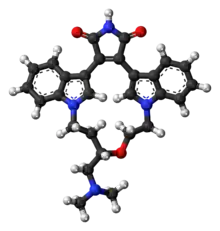 Ball-and-stick model of the ruboxistaurin molecule