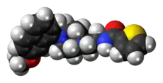 Space-filling model of the S-14671 molecule
