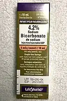 Vial of 4.2% sodium bicarbonate for babies