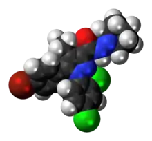 Space-filling model of the surinabant molecule