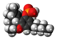 Space-filling model of the THC-O-phosphate molecule