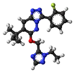 Ball-and-stick model of the TPA-023 molecule