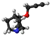 Ball-and-stick model of the talsaclidine molecule