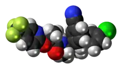 Space-filling model of the taranabant molecule