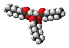 Space-filling model of the triheptanoin molecule