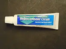 A tube of hydrocortisone cream, purchased over the counter