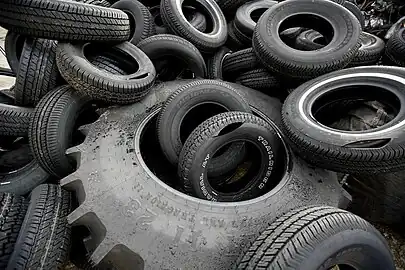 Used tires often hold stagnant water and are a breeding ground for many species of mosquitoes. Some species such as the Asian tiger mosquito prefer manmade containers, such as tires, in which to lay their eggs. The rapid spread of this aggressive daytime feeding species beyond their native range has been attributed to the used tire trade.
