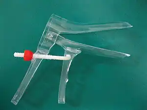 Speculum, instrument used to look at cervix and vagina