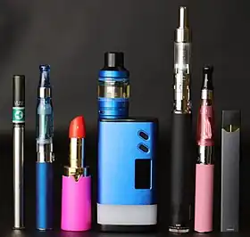 Various types of e-cigarettes.