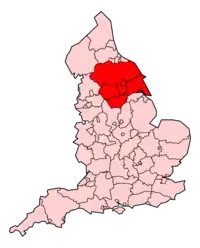 Area served by the Yorkshire Ambulance Service